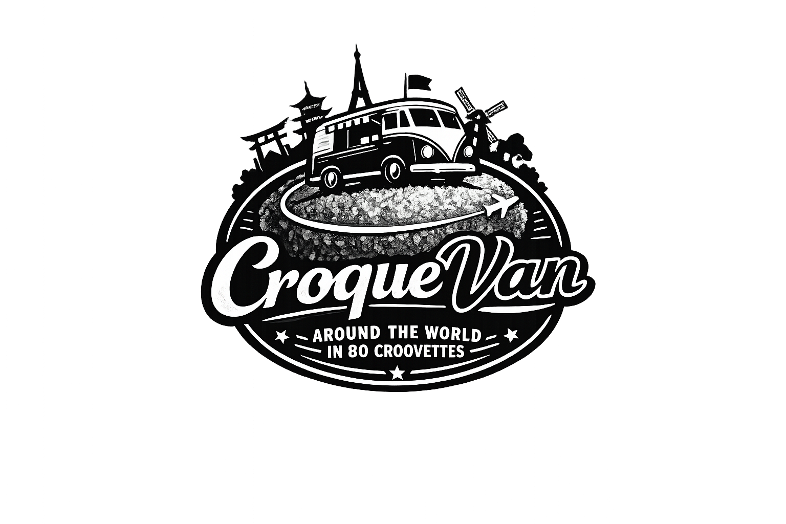 CroqueVan black and white logo